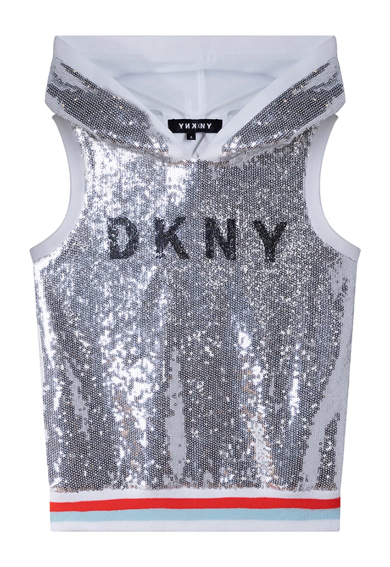 Елек с качулка и пайети DKNY