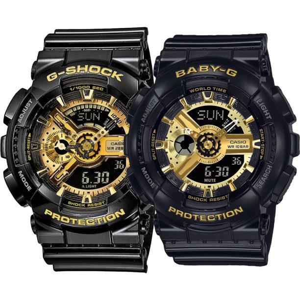 Комплект часовници за двойки Casio G-Shock GA-110GB-1AER & Baby-G BA-110X-1AER - Подарък