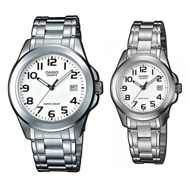 Комплект часовници за двойки Casio MTP-1259PD-7BEF & LTP-1259PD-7BEF - Подарък