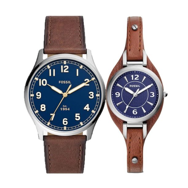 Комплект часовници за двойки Fossil FS5923 & ES5205 - Подарък