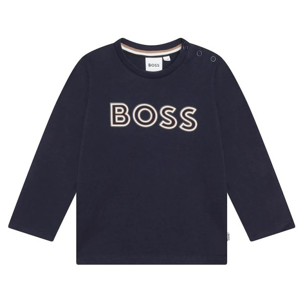 Памучна блуза с лого BOSS Kidswear