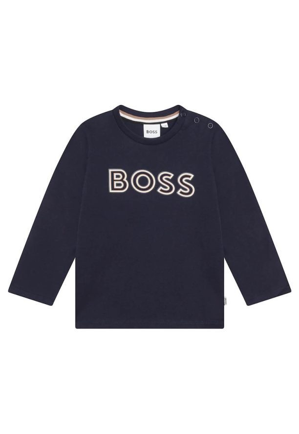 Памучна блуза с лого BOSS Kidswear