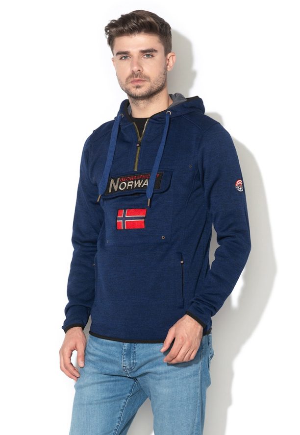 Плетен суитшърт Upclass с пришит джоб Geographical Norway