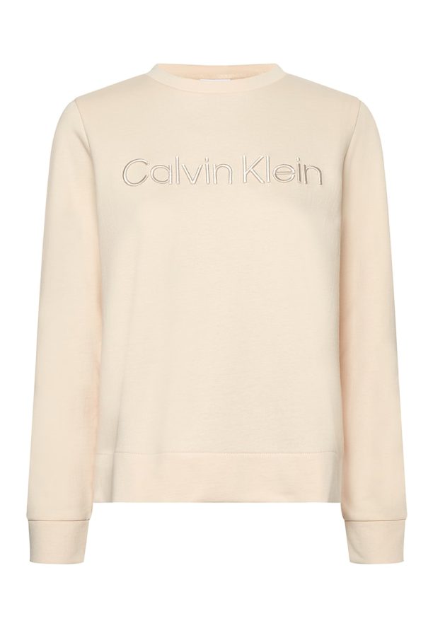 Суитшърт с модал с овално деколте и лого CALVIN KLEIN