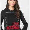 Суитшърт с овално деколте и лого Love Moschino