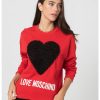 Суитшърт с паднали ръкави и лого Love Moschino