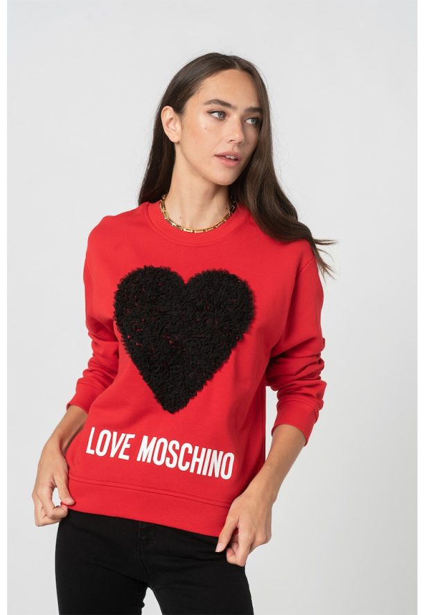 Суитшърт с паднали ръкави и лого Love Moschino