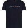 Тениска от органичен памук с лого и надписи Tommy Hilfiger