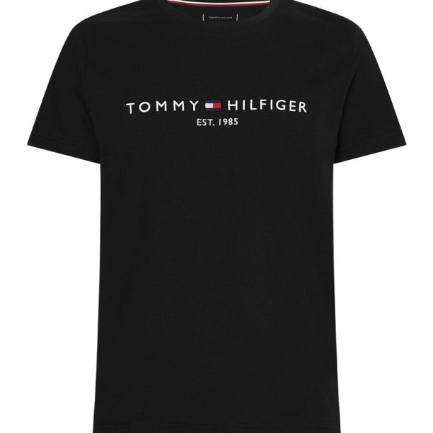 Тениска от органичен памук с лого и надписи Tommy Hilfiger