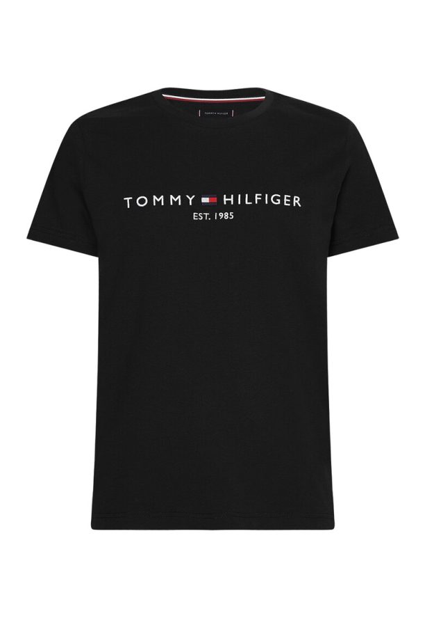 Тениска от органичен памук с лого и надписи Tommy Hilfiger