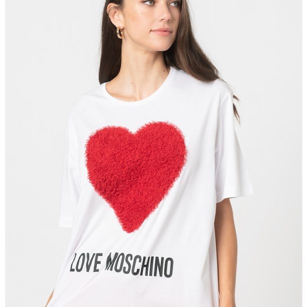 Тениска с апликация Love Moschino