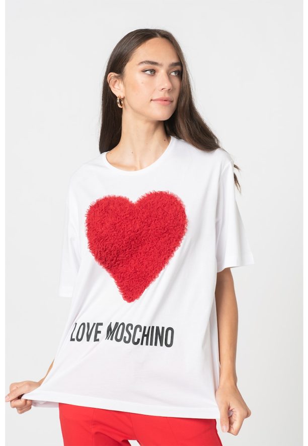 Тениска с апликация Love Moschino