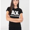 Слим тениска с декоративни камъни ARMANI EXCHANGE