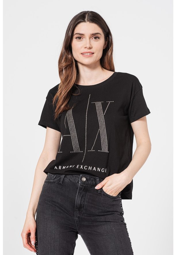 Тениска с лого от капси ARMANI EXCHANGE