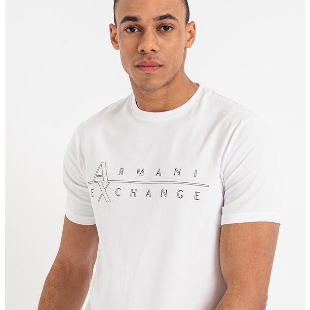 Тениска с овално деколте и лого ARMANI EXCHANGE