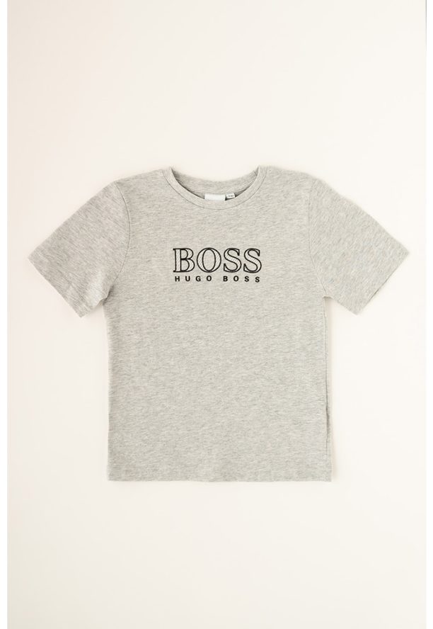 Тениска с овално деколте и лого BOSS Kidswear