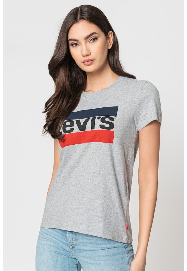 Тениска с овално деколте и лого Levis