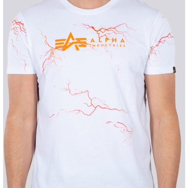 Тениска с овално деколте и шарка ALPHA INDUSTRIES