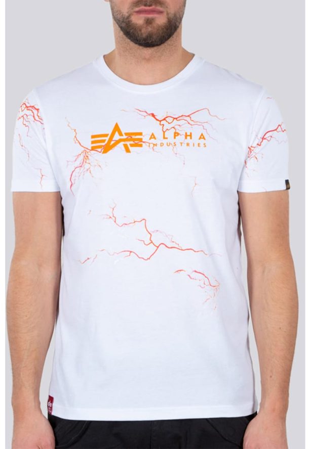 Тениска с овално деколте и шарка ALPHA INDUSTRIES