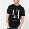 Тениска с уголемено лого ARMANI EXCHANGE