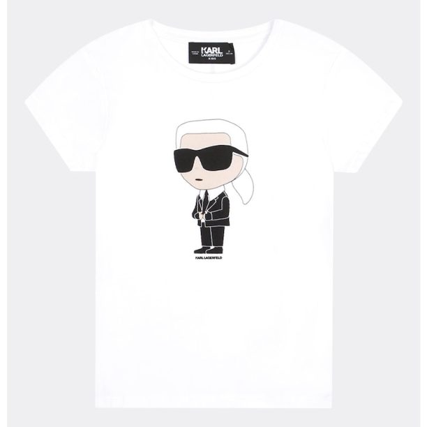 Тениска с фигурална щампа KARL LAGERFELD KIDS