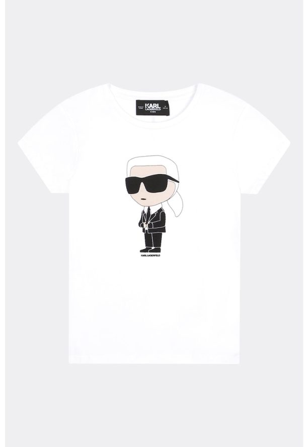 Тениска с фигурална щампа KARL LAGERFELD KIDS