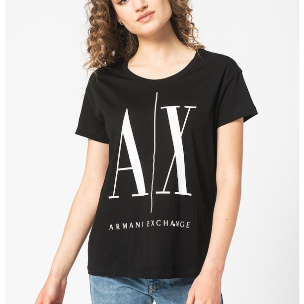 Тениска със свободна кройка и лого ARMANI EXCHANGE