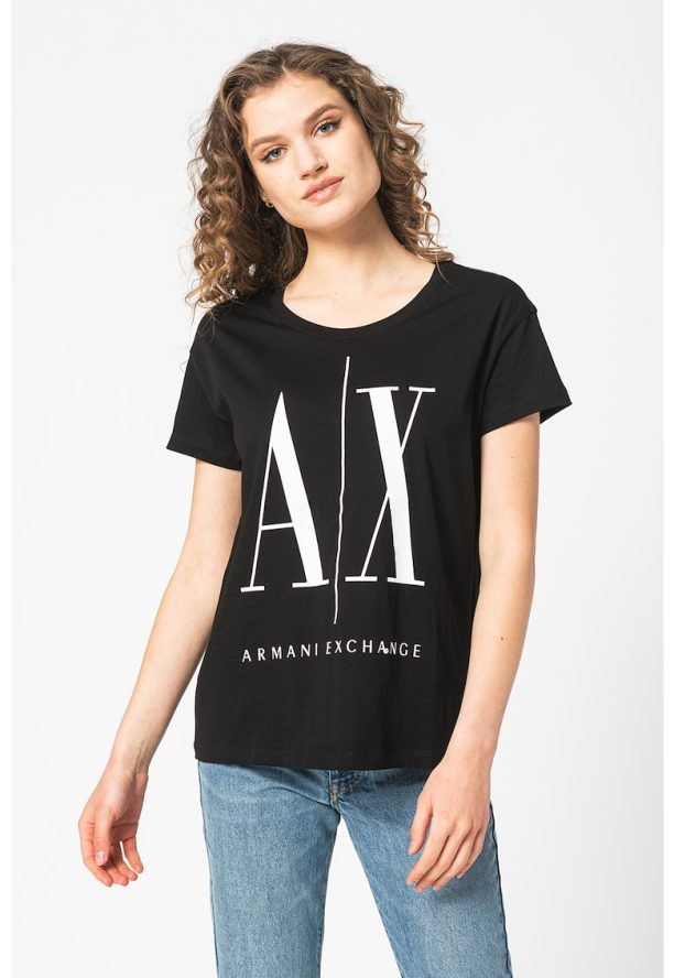 Тениска със свободна кройка и лого ARMANI EXCHANGE