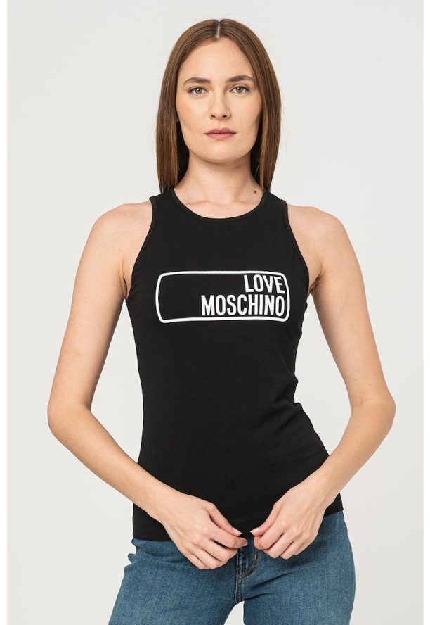 Топ с памук и лого Love Moschino