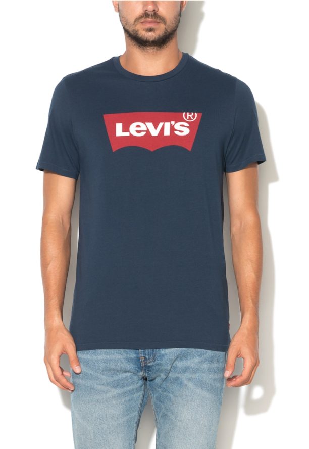 Тъмносиня тениска с лого Levis