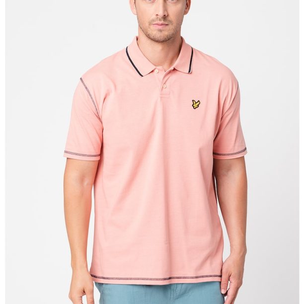 Уголемена тениска с яка и лого Lyle  Scott