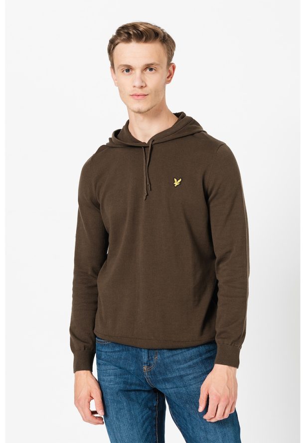 Фино плетено худи с лого Lyle  Scott