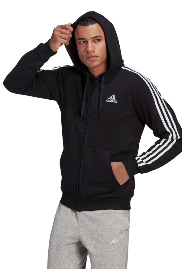 Худи Essentials с цип и 3 ивици adidas Sportswear