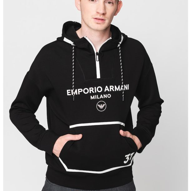 Худи на лога с джоб кенгуру Emporio Armani