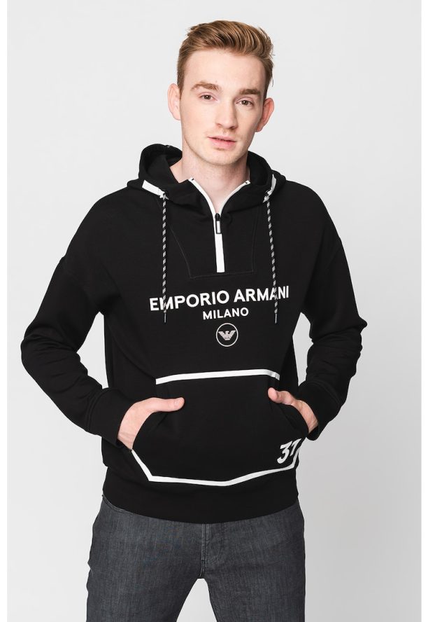 Худи на лога с джоб кенгуру Emporio Armani