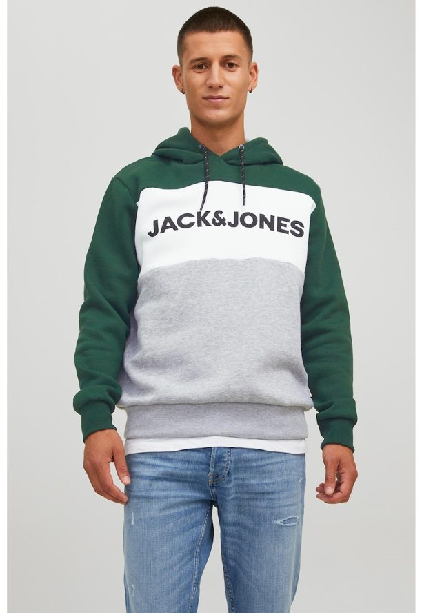 Худи с дизайн с цветен блок и лого Jack  Jones