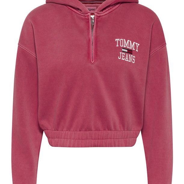 Худи с органичен памук и къс цип Tommy Jeans