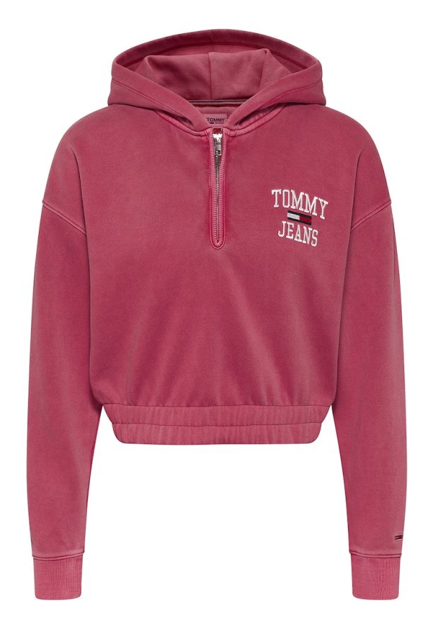 Худи с органичен памук и къс цип Tommy Jeans