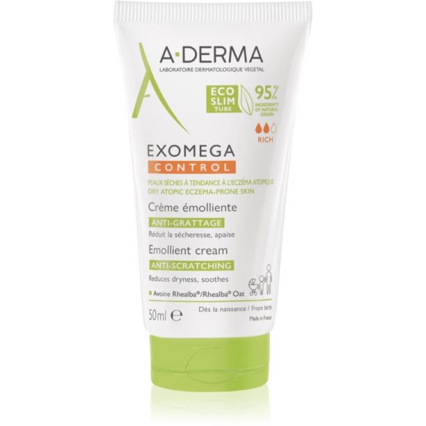 A-Derma Exomega Control хидратиращ крем за много суха чуствителна и атопична кожа 50 мл.