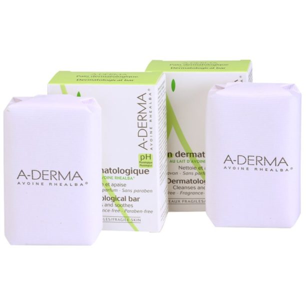 A-Derma Original Care дерматологично кубче за миене за чувствителна и раздразнена кожа 2 x100 гр.