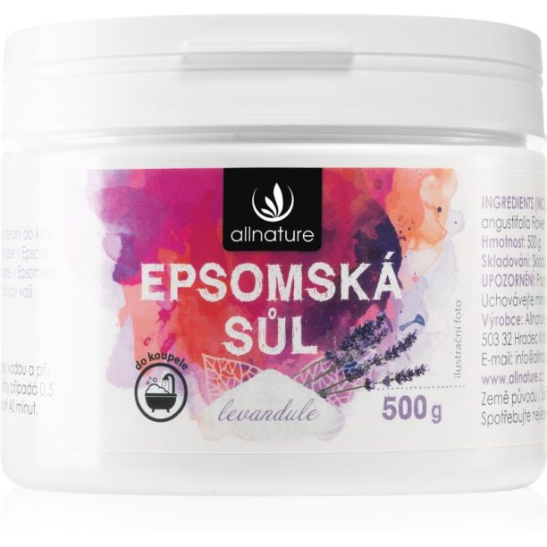 Allnature Epsom salt Lavender сол за баня 500 гр.