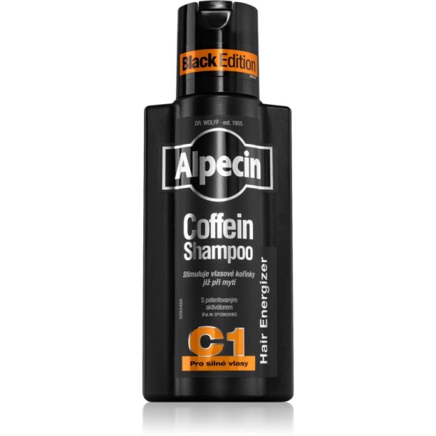 Alpecin Coffein Shampoo C1 Black Edition шампоан с кофеин за мъже стимулиращ растежа на косата 250 мл.