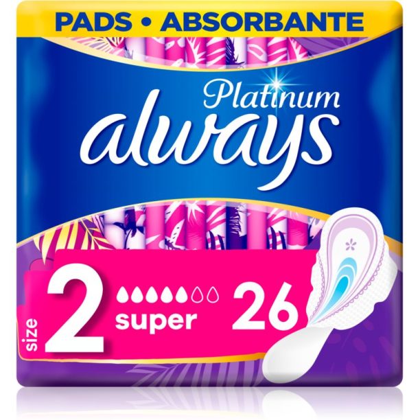 Always Platinum Super Size 2 санитарни кърпи 26 бр.