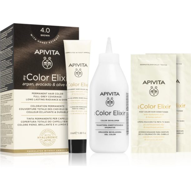 Apivita My Color Elixir боя за коса без амоняк цвят 4.0 Brown