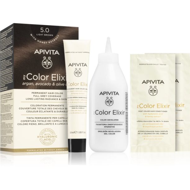 Apivita My Color Elixir боя за коса без амоняк цвят 5.0 Light Brown