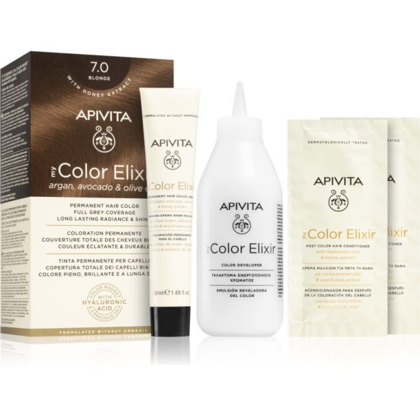 Apivita My Color Elixir боя за коса без амоняк цвят 7.0 Blonde