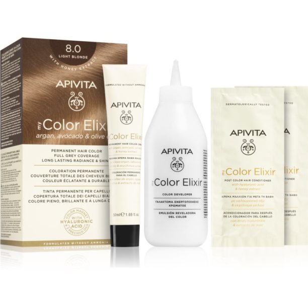 Apivita My Color Elixir боя за коса без амоняк цвят 8.0 Light Blonde