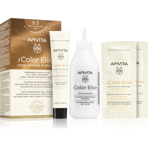 Apivita My Color Elixir боя за коса без амоняк цвят 9.3 Very Light Blonde Gold