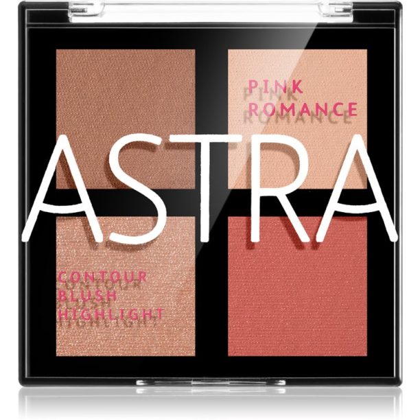 Astra Make-up Romance Palette контурираща палитра за лице за лице цвят 02 Pink Romance 8 гр.