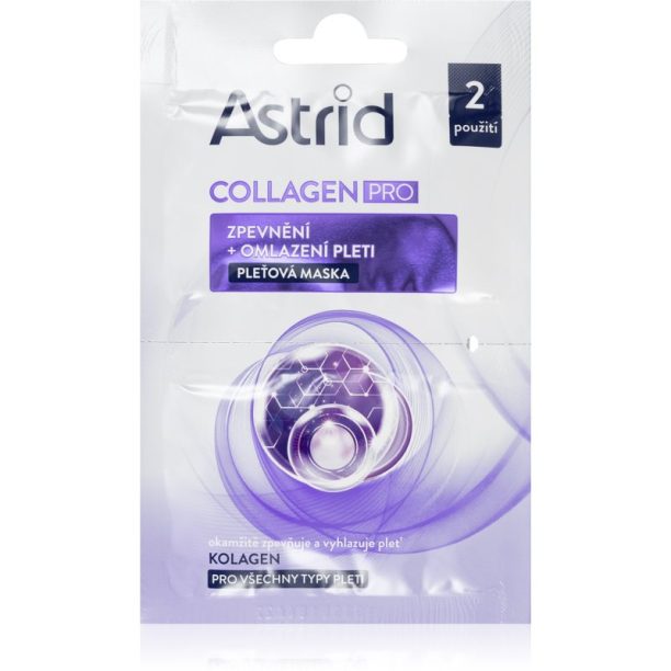 Astrid Collagen PRO стягаща маска за лице с подмладяващ ефект 2x8 мл.